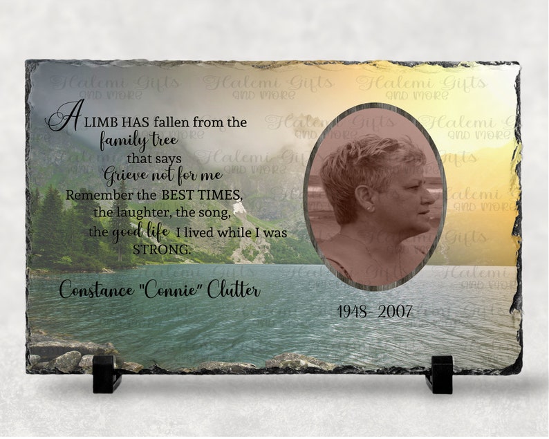A limb has fallen Memorial Digital Download DESIGN ONLY  Textured large slate  Template  Sublimation Download Digital png