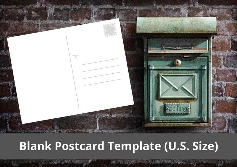 Blank Postcard Template Digital Printable Download