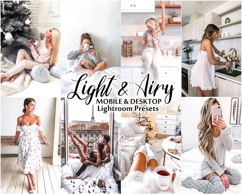 10 LIGHT and AIRY Lightroom Presets   mobile and desktop Lightroom  Instagram Insta Filter  Natural Light Photo Filter