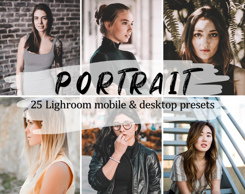 25 Portrait Lightroom Presets Bundle  Mobile  Desktop Lightroom Presets  Bright Vibrant Presets for Lightroom  Portrait Instagram Filters