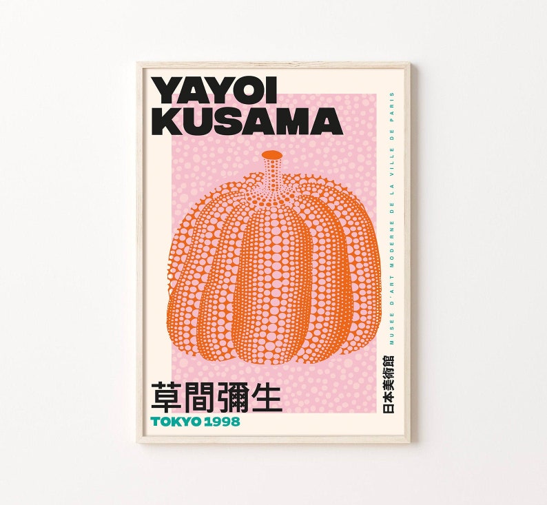 Yayoi Kusama Pumpkin Art Print  Digital Download  Printable Poster  Japanese Art Kusama Digital Print  Yayoi Kusama Poster