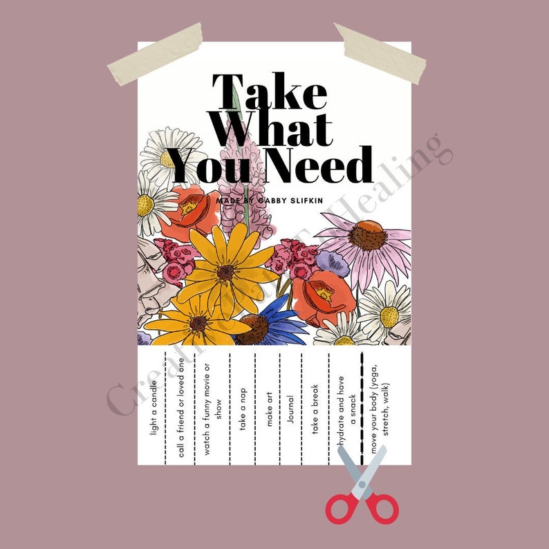Take what you need flyer  Therapy Tool  Digital Art  Download  PROFESSIONAL USE