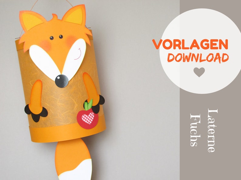 Digital Download Fox Lantern Craft template