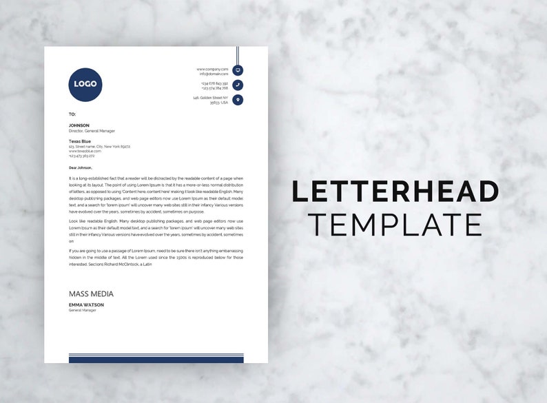 Letterhead Template  Business Letterhead Design  Custom Letterhead Design  Letter Head Template  Instant Download  A4 and US letter size