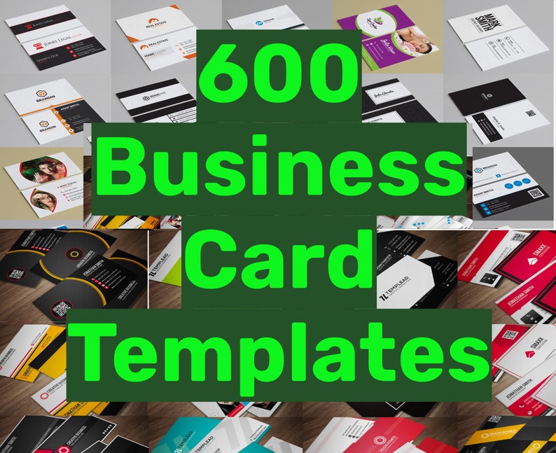 Editable Business Cards Templates Bundle (600)  Professional Business Cards  Business Card Design  Card Mockup  Customized Cards Digital