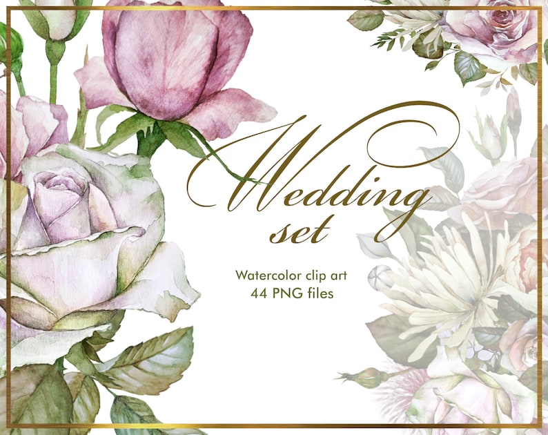 Flower PNG  Wedding  Rose  Watercolor clipart  Floral arrangement  Printable Sublimation Design  Digital Download  300 DPI