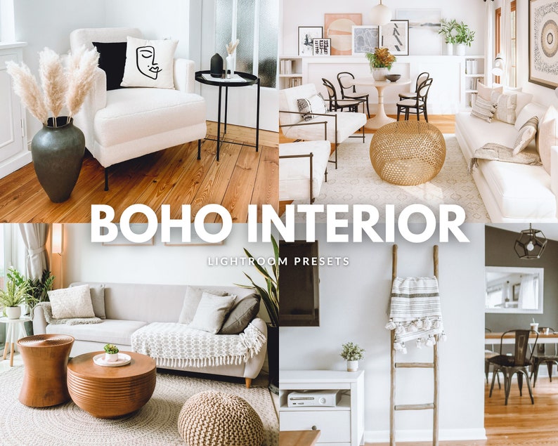 Boho Interior Lightroom Presets  Warm Bohemian Home Photo Filters  Bright Blogger Aesthetic Presets For Instagram  Mobile  Desktop