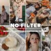 6 NO FILTER Lightroom Mobile  Desktop Presets  Instagram Filter Bloggers  Aesthetic Neutral Preset  Light Natural Filter for Blogger