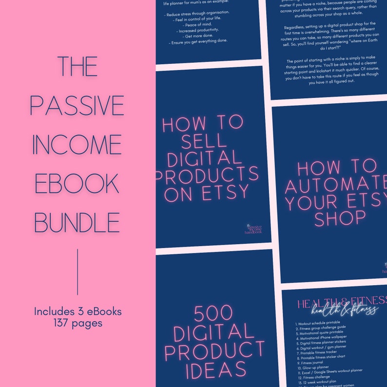 Passive Income eBook Bundle  Printables to sell online  passive income  Etsy business ideas  small business ideas  Etsy SEO