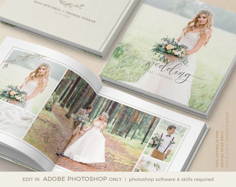 Wedding Photography Album Template  Wedding Album Template for Photographers  INSTANT DOWNLOAD  Wedding Album Design