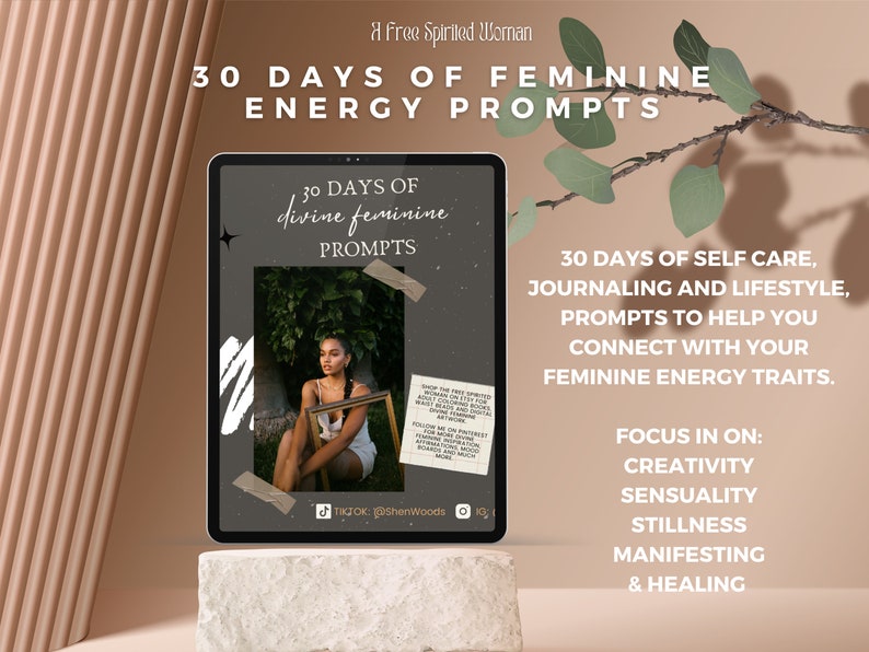 Divine Feminine Prompts  Journal  ebook digital download  Self care