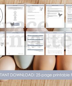Backyard Chickens Printable   25 pages  Raising Chickens Guide  Instant Download  PDF  Digital Download Homestead Planner