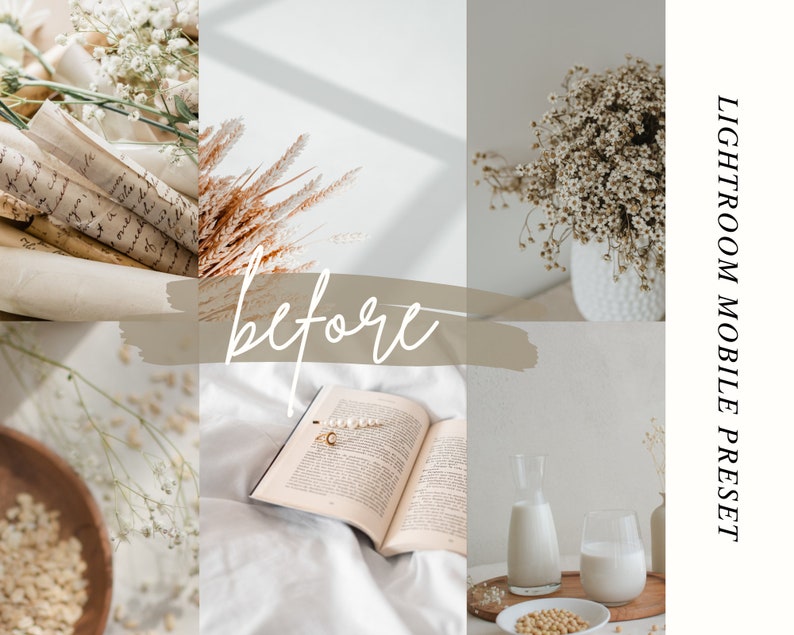 Aesthetic Lightroom Mobile Preset  Simple  Bookstagram filters  Instagram  cozy  clean  bright  minimalist  vintage