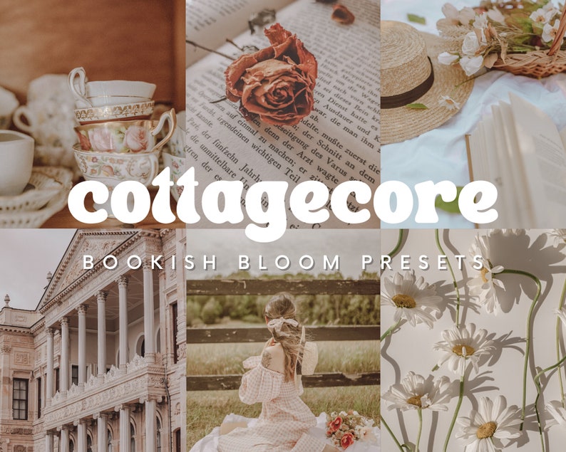 Aesthetic Lightroom Mobile Preset  Cottagecore 1  Bookstagram filters  Instagram  cozy  cottagecore  vintage  warm  bright  fairycore