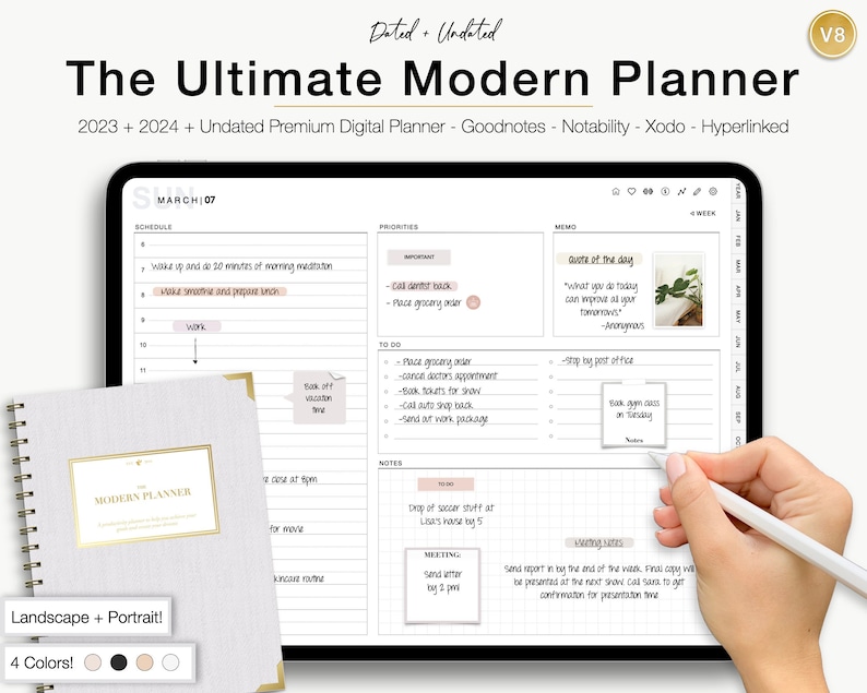 Digital planner  Goodnotes planner  iPad planner  Notability planner  Dated digital planner  Digital calendar