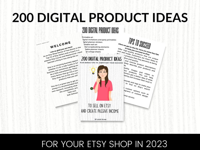 200 Digital Product Ideas EBook  Small Business Ideas   Digital Products  Passive Income For Etsy 2023