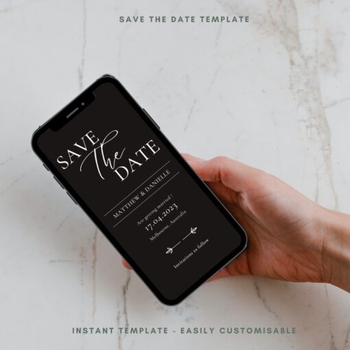 Minimal Save the Date E invite Template  Digital Invite  Electronic Save the Date  Instant Download