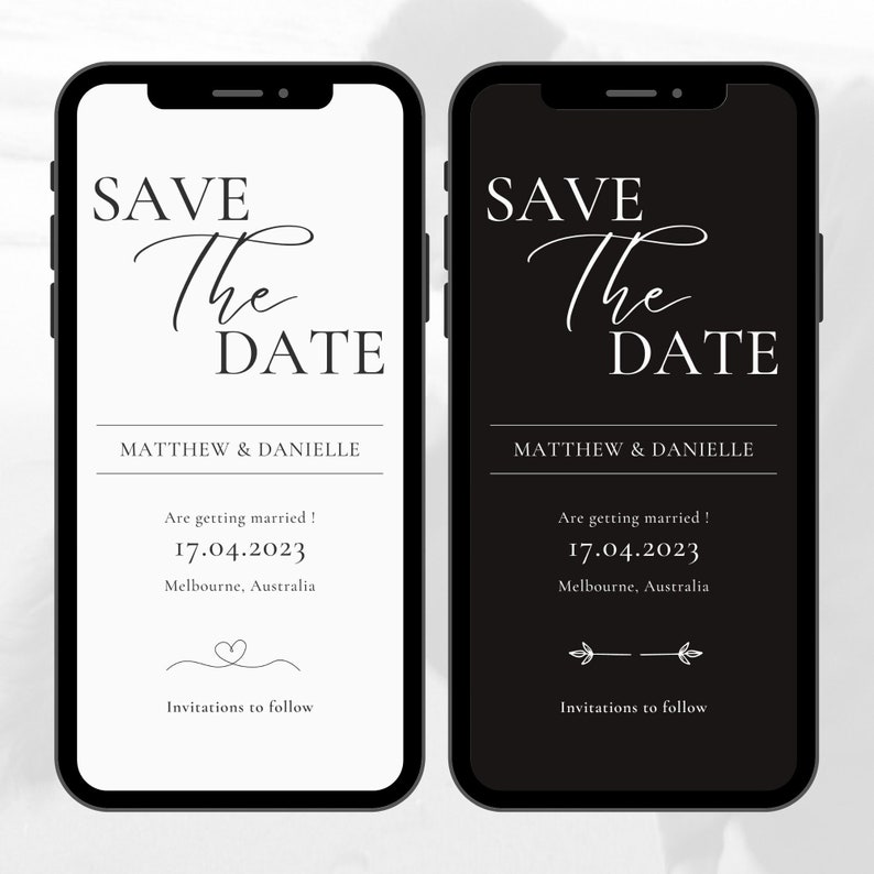 Minimal Save the Date E invite Template  Digital Invite  Electronic Save the Date  Instant Download