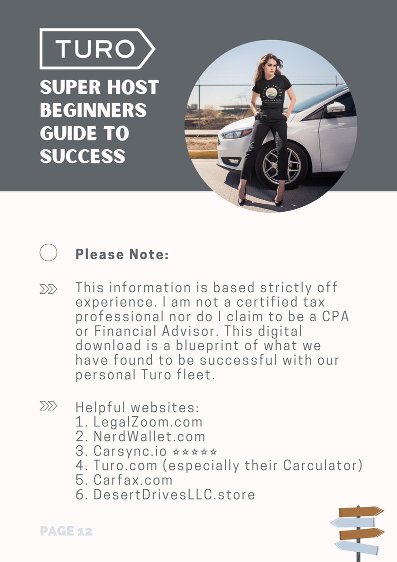 Turo Beginners Starters Guide 101 Blueprint How To Make Passive Income Checklist  Set Yourself Up For Success 12 PAGE DIGITAL DOWNLOAD