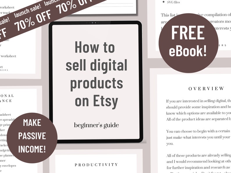 How to sell on Etsy for beginners  How to open an Etsy shop Make passive income  Digital Products  20 page PDF