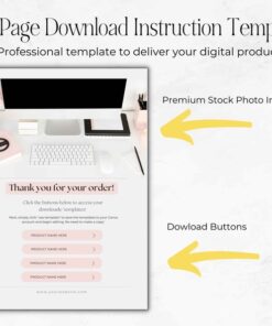 Digital Products Template  Download Instruction Template for Digital Product Sellers  PDF Deliverable Template  FREE Social Icons   MGB15