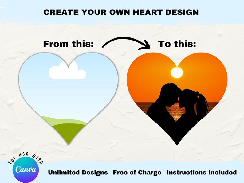 HEART SMART MOCKUP to fill with your own PhotoVideoDesign on Canva  Easy Drag  Drop  Commercial Use  Editable Canva Frame  Heart Template
