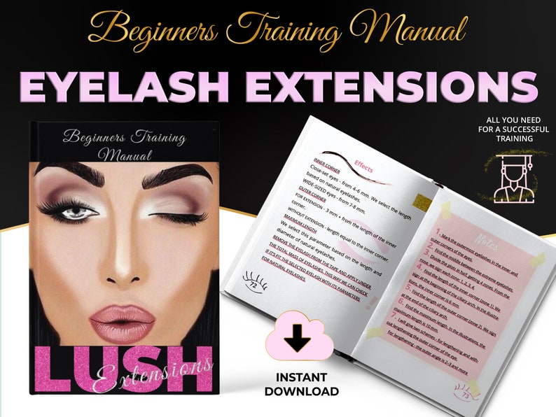 Lash Extensions eBook  Eyelash Extensions PDF Training Manual  Educators  Tutors  Academies  Students  Lashes User Guide  Instant Download