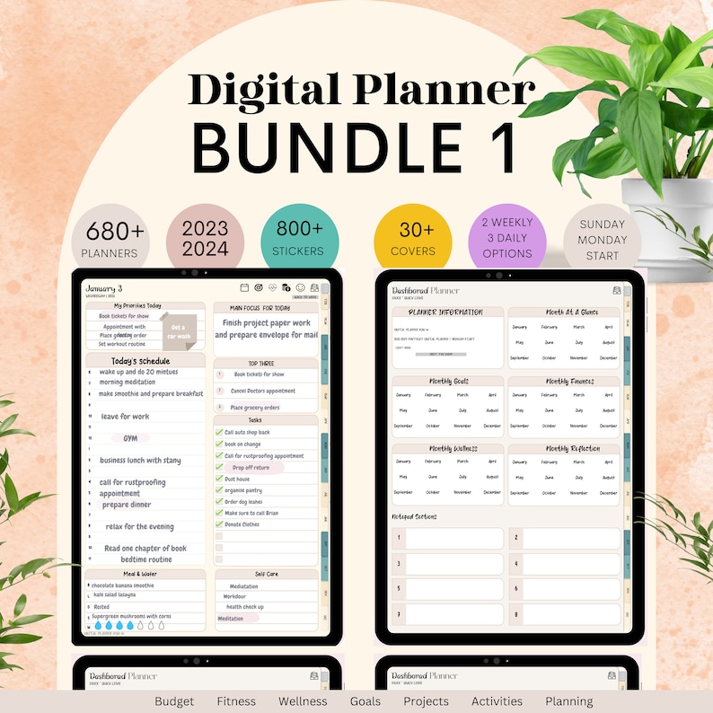 2023  2024 Kindle Scribe Ultimate Planner  Hyperlinked Digital Planner Bundle  Digital Download PDF Template for Kindle Scribe Tablets