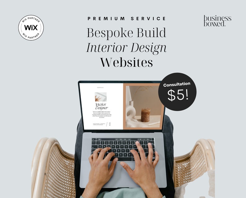 Interior Design Business Website Design CONSULTATION   Bespoke Wix Website Build  E Design  Aesthetic Website  Website Template