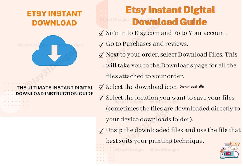 How to download Etsy Digital File  Etsy Instant Digital Download   Etsy Seller Guides  Etsy Seller Handbook  download Guide For Customers