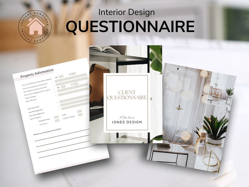 Interior Design Client Questionnaire   Fully Editable   Canva Template   Client Onboarding   Interior Design Client