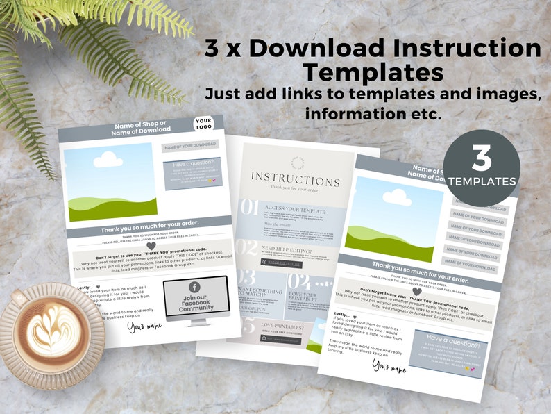 Canva Digital Download Instructions  Etsy Listing Template Digital Product  Mock Up Canva Templates  Etsy Sellers Guide  Editable Mockups