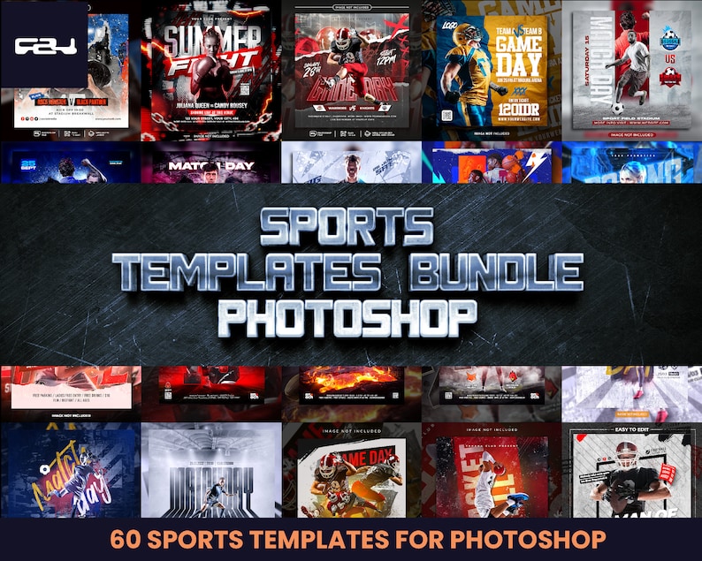 60 SPORTS TEMPLATES  300dpi Photoshop Digital Download  banner Senior  Sports poster  Sports Photography Templates  Photoshop PSD