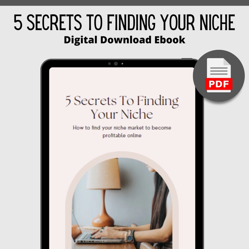 5 Secrets To Finding Your Niche eBook  Online Business eBook Guide  Make Money Online eBook  Digital Download  Online Business Niche