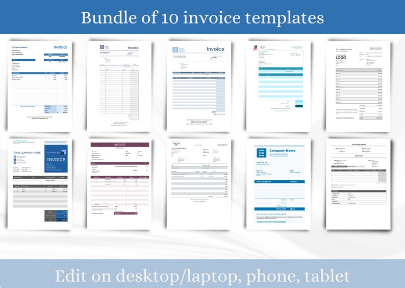 Invoice Template Excel  Excel Invoice Template Spreadsheet  Invoice  Freelance Invoice  Microsoft Excel Template  Printable Invoice  Invoice