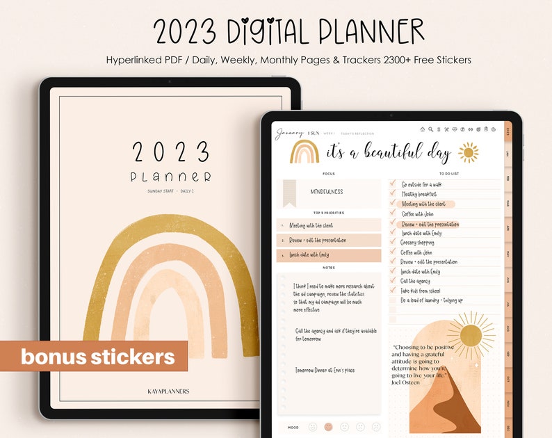 Digital Planner 2023  Goodnotes Planner  iPad Planner  Notability Planner  Daily Digital Life Planner  Portrait Digital Planner BOHO
