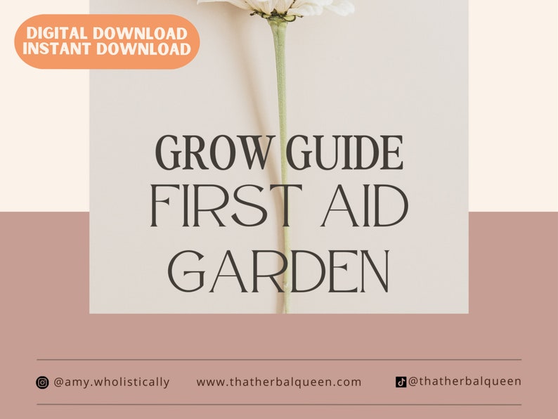 First Aid Garden Guide  Garden Grow Guide  Plant a medicinal garden  Herbalism Guide  Herbalism basics  Digital download