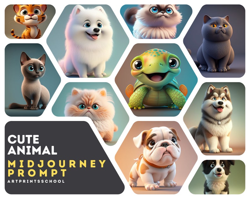 AI Professional Midjourney Prompt High Quality Cute Cartoon Animals  Midjourney AI Art  Customizable and Tested  Best Midjourney Prompt