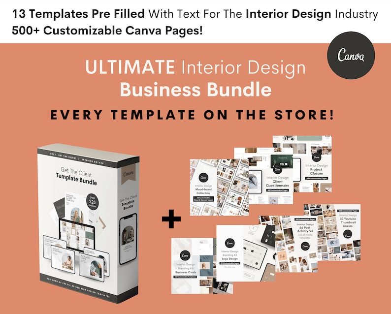 500 Interior Design Business Start Up Templates Canva   Aesthetic  E Design  Welcome Guide  Contract  Social Media Templates  Proposal