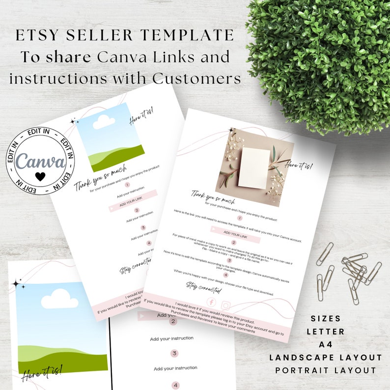Etsy Listing Instructions Template  Canva Editing Instructions for Etsy Digital Download  Etsy to Canva Sharing Link