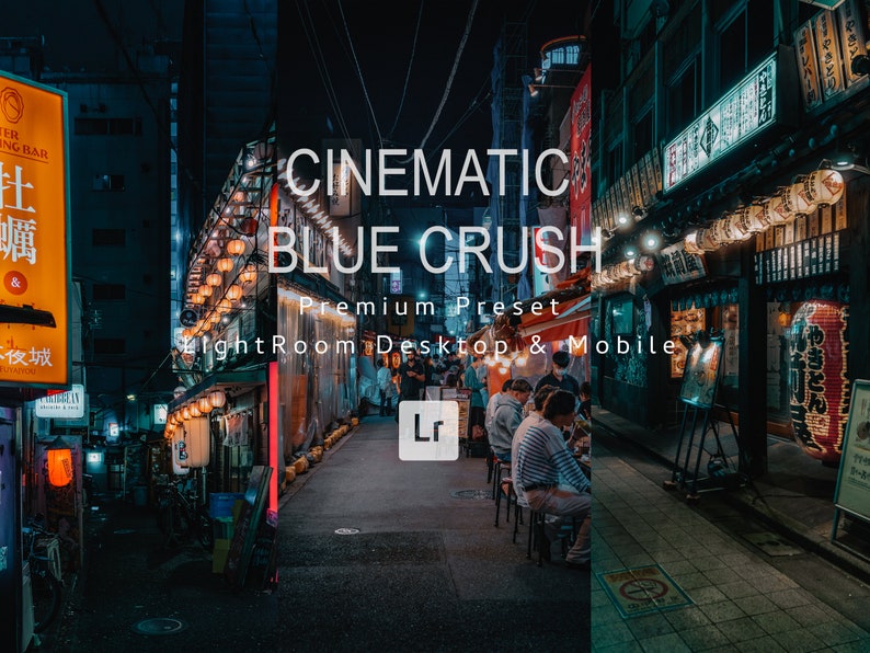 Premium Lightroom Preset Cinematic Blue Crush  Mobile  Desktop Preset  Instant Download  Social Media Filter  Color Grading  Visual