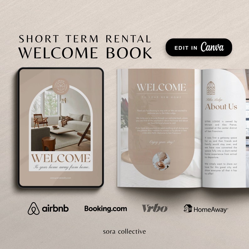 Airbnb Welcome Book Template  Guest Book Canva Template  House Host Manual Guidebook Template  Short Term Rental Vacation Rental Template