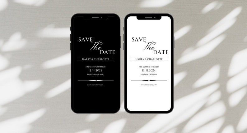 Elegantly Minimal Save The Date E Invite Template  Electronic Save The Date  Digital Invite  Instant Download