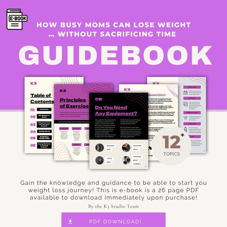How to Lose Weight as a Busy Mom EBOOK  Digital Download  Full Guide for Weight Loss  Nutrition Around Your Busy Schedule