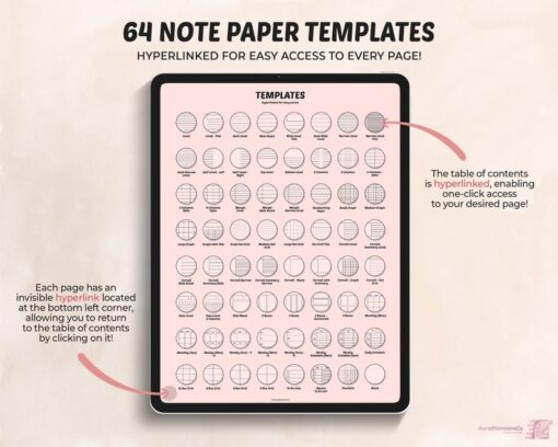 Digital Note Paper  Digital Notes  Note Paper  Digital Paper  Lined  Grid  Dotted  Blank  Digital Template  Note Taking Template