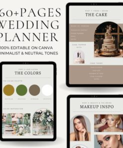 164 Pages Minimalist Wedding Planner Digital Template Printable Download Editable with Canva Ultimate Wedding Guide Tiktok Instagram Trends