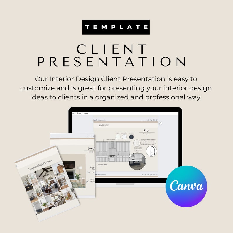Client Presentation Template  Interior Design Client Presentation  Canva Presentation Template  Interior Design Template  Canva Template