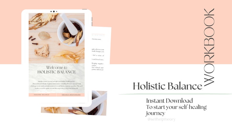 Holistic Balance Workbook  How to  Beginner s guide to Holistic Lifestyle  Digital Download  Self Healing Workbook  Self Care Workbook