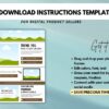 Digital download instruction template for digital product sellers  Customizable  brandable Canva template for digital products sold on Etsy
