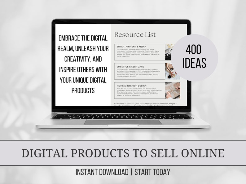 Digital Products to Start Selling Today  400 IDEAS    Instant Digital Download